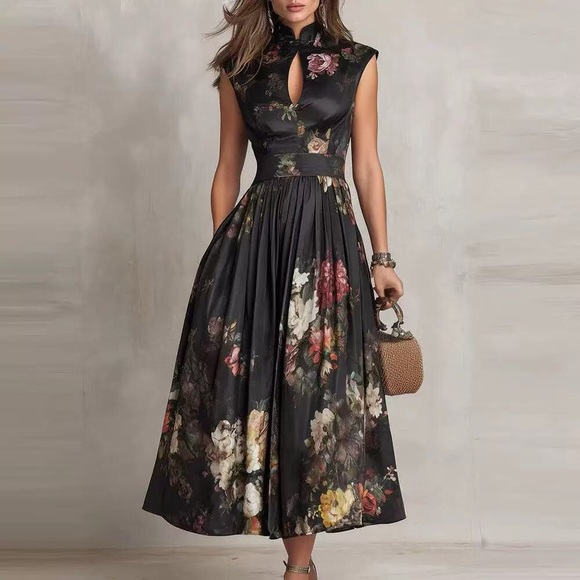 Zimmermann Dresses & Skirts - Zimmermann Elegant Black Floral Midi Dress